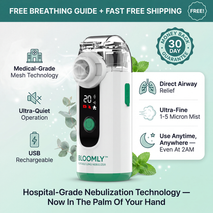 Clear Your Airways Within 2-4 Weeks With Bloomly™ Portable Lung Nebulizer